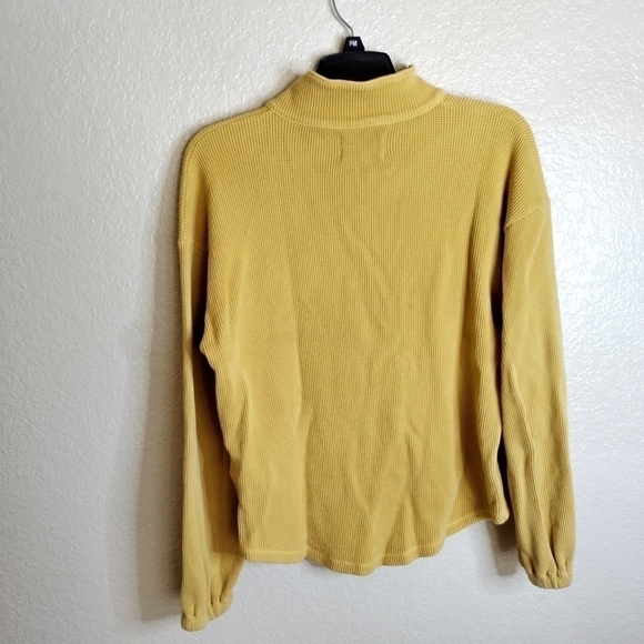 Madewell MWL Waffle Half-Zip Shirttail Sweatshirt sz Xs - Picture 6 of 8